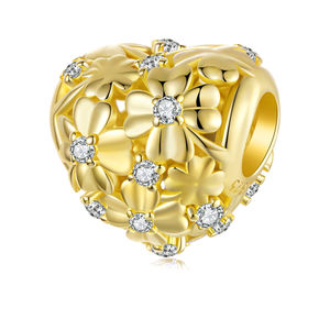 Jiang Yuan Hete Verkoop 925 Sterling Zilveren Charme 14K Vergulde Bedels Zomer Sieraden <span class=keywords><strong>Plumeria</strong></span> Citroen Zonnebloem Bedels - Product Image 6