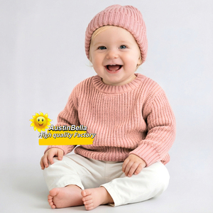 RTS Groothandel Op Maat Gemaakte Ontwerpen Boutique Babyjongens- en Meisjes- gebreide katoenen truien met ronde hals, dikke oversized gehaakte wintertrui - Product Image 2