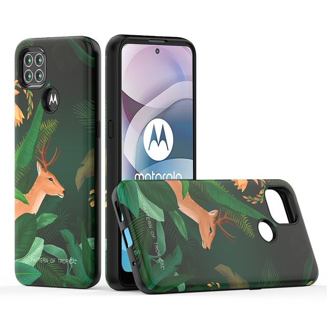For Motorola Moto G 5G Stylus 2022 Case Custom UV Printed Colors Flower Grass Hybrid Hard Shockproof Armor Phone Back Cover