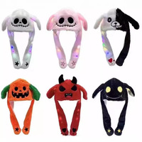 Botu oreille mobile citrouille chapeau fête jeux amusants saut fête jouet Costumes Cosplay fille dessin animé peluches adultes enfants Halloween
