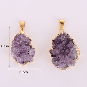 Unregelmäßiger <span class=keywords><strong>Amethyst</strong></span> Anhänger Natur kristall Halskette Edelstein <span class=keywords><strong>Amethyst</strong></span> Zubehör Roh stein Anhänger für Daily Wear Schmuck - Product Image 6
