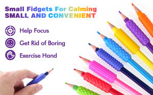 Ensemble de poignées de crayon texturées en silicone pour enfants et adultes, jouets sensoriels éducatifs pour le TDAH, l'autisme, l'anxiété, le soulagement du stress - Product Image 2