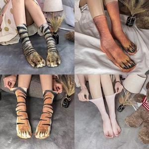 Transfert de <span class=keywords><strong>chaleur</strong></span> dessin animé 3D Animal patte forme drôle chaussettes créatif pied pieds chat <span class=keywords><strong>chien</strong></span> pattes Halloween fête stéréoscopique chaussettes - Product Image 2