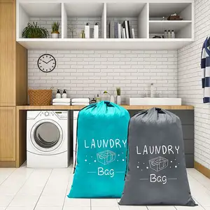 Heavy Duty Durable Rip-Stop Dirty Clothes Drawstring Laundry Bag Travel Laundry Bag For Hotel Camp