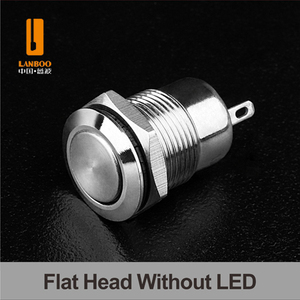 LANBOO 12mm 미니 플랫 푸시 버튼 스위치. 경제 스위치. 래칭/순간. LED 빨강, 녹색, 파랑, 노랑 및 흰색 - Product Image 2