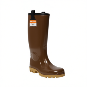 Botas de seguridad Ttake marrones de PVC hasta la rodilla, talla 44, suela de crepé - Product Image 2