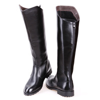 Bottes de cowboy hautes pour hommes avec fermeture éclair, bout pointu, antidérapantes, chaudes, tendance automne, mode extérieure, pour cavalier