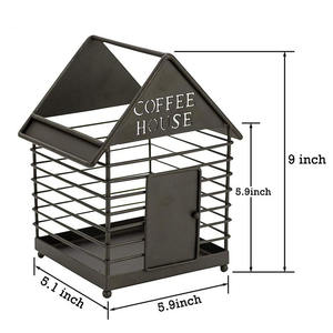 Estante de almacenamiento de cápsulas de café de Metal negro de nuevo diseño, soporte para cápsulas de café en forma de casa, organizador de cafetería - Product Image 4