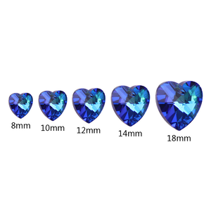 Qiao Grosir Batu Liontin Hati Persik Runcing dengan Lubang Kristal Kaca Rhinestone Longgar untuk Pembuatan Perhiasan - Product Image 5