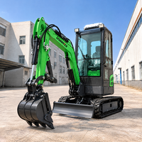 Excavator Mini Crawler 1.6 Ton yang Handal dengan Track Karet, Bucket 0.03 M3 untuk Pekerjaan Taman, Penggalian Tanah, dan Lanskap