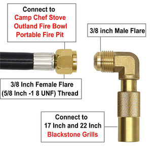 Réducteur <span class=keywords><strong>de</strong></span> pression basse pression <span class=keywords><strong>pour</strong></span> raccordement rapide au propane, compatible avec les poêles et les foyers portables Camp Chef, raccords <span class=keywords><strong>de</strong></span> tuyauterie en coude - Product Image 5