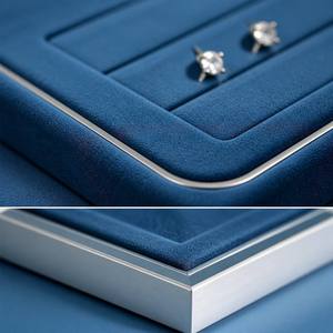 WEIMEI Luxury Royal Blue Velvet Multi-tier Jewelry Storage Box with Trays for <b>Necklace</b> Earring <b>Ring</b> Bracelet Jewelry Display Set - Product Image 2