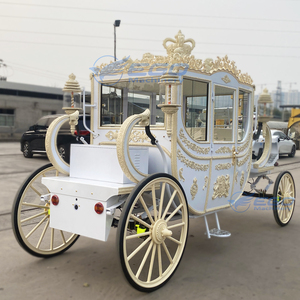 High Quality Luxury Gold 4 Wheels Horseless Electric CE Certified Wedding carriage Royal Carriage for Sale - Product Image 6