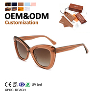 Lunettes de soleil polarisées œil-de-chat épaisses pour femmes, avec logo personnalisé, protection UV400, pour la conduite, en acétate de qualité supérieure, design tendance 2026