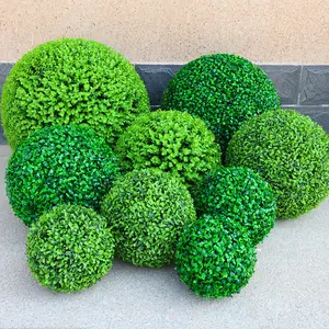 Оптовая продажа, подвесные искусственные эвкалиптовые травяные шарики, искусственные самшитовые шарики, травяные шарики для вечеринки, домашнего свадебного декора