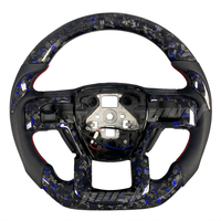 Volant en fibre de carbone pour Ford Mustang GT, Ford Focus ST MK3, palettes de changement de vitesse Drag, emblème Ecoboost, Dark Horse Chrome
