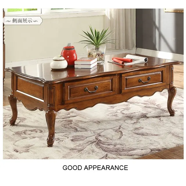 retro luxury wooden tea table furniture for living room