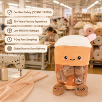 En gros : Peluches, Coussins en forme de tasse de Bubble Tea Boba, Coussins souples amovibles pour collations, Cadeaux créatifs, Poupées Bobo en peluche