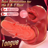 Vibrateur Stimulateur Clitoridien pour Femmes, Sextoy Effet Langue Poussante en Rose avec 10 Modes de Balancement et Vibration