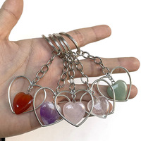 Porte-clés en pierre naturelle en gros : Quartz rose, Améthyste, Cornaline, Agate, avec alliage métallique