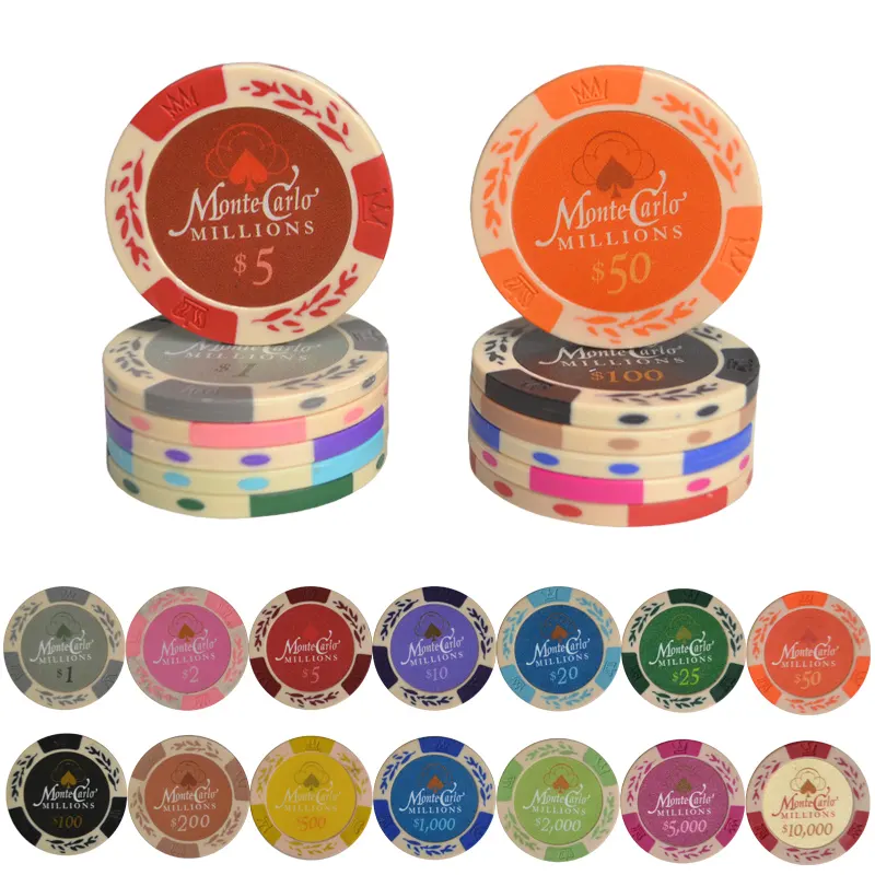 Nducjy — jeu de jetons de Poker en argile Composite, 14g, vente en gros, Logo personnalisé bon marché, jetons de Poker en argile