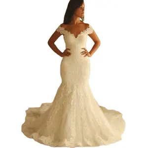 Nuovo pizzo Appliqued moderno 2022 modelli Backless MM-1702 abito da sposa personalizzato abito da sposa Sexy sirena