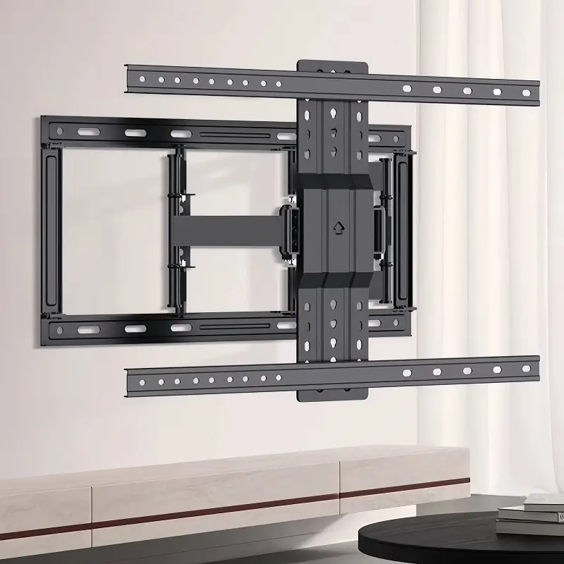 Braket TV Plasma hitam dapat dimiringkan dan Putar dudukan dinding TV dengan lengan panjang 40 hingga 75 inci untuk rumah