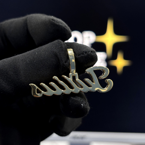 Pendentif personnalisé avec le nom Julius, en argent sterling 925, avec moissanite VVS, collier avec inscription en lettres cunéiformes - Product Image 3