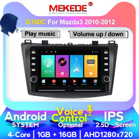 MEKEDE-D Android 9 4Core 1 + 16G Voiture Audio Vidéo Lecteur DVD pour Mazda 3 2010 2011 2012 WIFI GPS Radio Stéréo BT 4G