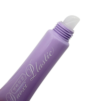 Tube de brillant à lèvres violet ondulé de 15 ml avec embout incliné et trou de suspension, tube cosmétique souple pour baume à lèvres