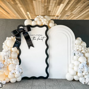 SMOOTH Modern Rectangle White Acrylic <b>Backdrop</b> Baby Shower Arch Pvc Background for Wedding - Product Image 3