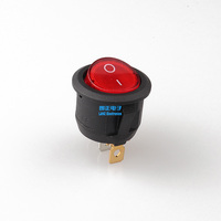 Interrupteur à bascule rond miniature industriel KCD2-101N 3P ON-OFF 3A-25A 220V avec boîtier PA66