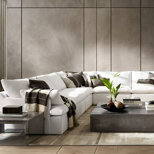 Table basse rectangulaire de luxe FERLY, style américain moderne, table centrale en bois <span class=keywords><strong>ciré</strong></span> pour usage domestique, matériau en béton ciment - Product Image 1