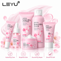 LAIKOU OEM ODM OBM Vente en gros directe usine Ensemble Soin des Yeux Enfant Sakura 6 pièces Crème Hydratante Lissante Anti-rides Sérum Tonique Nettoyant