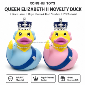 Canard en caoutchouc fantaisie Thème Royal Souvenir Cadeau personnalisé avec couronne royale et design de collier - Product Image 1
