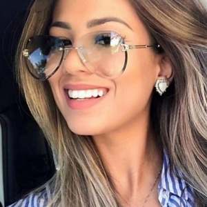 Lunettes de soleil ovales sans monture à verres dégradés style vintage 2022 pour femmes - Product Image 3