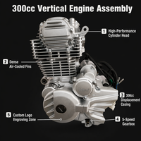 Nouveau moteur de moto vertical 4 temps 300cc CBF300 monocylindre refroidi par air pour moto tout-terrain CQR Zongshen Bosuer
