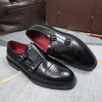 Nouvelles Chaussures Habillées pour Hommes 2026 de Haute Qualité à Double Boucle avec Semelle Épaisse en Cuir Véritable Gaufré Crocodile pour Mariage