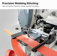 Machine à coudre industrielle à commande électronique avec zone de couture de 200x100 mm pour la couture de boucles de connexion de sacs de grande taille