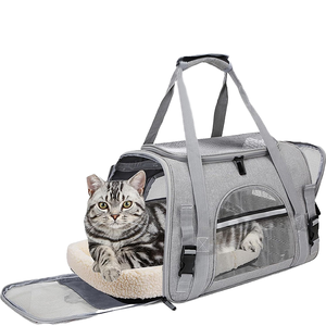 Tas Jinjing Hewan Peliharaan Portabel Berbahan 600D Kationik yang Bernapas untuk Kucing & Anjing Kecil, Cocok untuk Perjalanan Mobil - Product Image 1