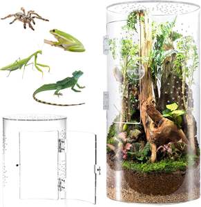 Hot Sale Cylindrical Reptile <b>Terrarium</b> Front Door Jumping Spider <b>Tortoise</b> Breeding Box for Pet Lovers - Product Image 1
