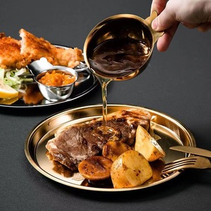 Bol à sauce en acier inoxydable 304 en forme d'ours, doré, pour steak et cuisine occidentale - Product Image 1