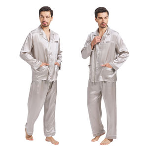 <span class=keywords><strong>Pyjama</strong></span> en soie biologique 100% gris argenté de luxe pour <span class=keywords><strong>homme</strong></span>, design de mode, haute qualité, 2 pièces, <span class=keywords><strong>pyjama</strong></span> en soie pure pour <span class=keywords><strong>homme</strong></span>, chemise de nuit - Product Image 1