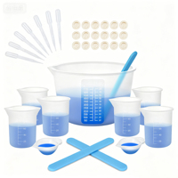 Kit d'outils de mesure en silicone pour résine, fournitures réutilisables pour la résine, bâtonnets de mélange, pipettes, gobelets pour moules, fabrication de bijoux