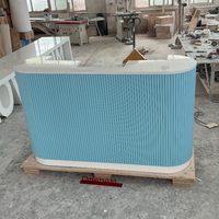 Petit comptoir de réception européen bleu clair en bois Antique à bas prix