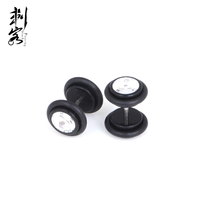 Faux plug acrylique avec joints toriques, fausses boucles d'oreilles avec CZ