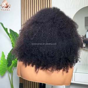 Perruques Full Lace Front sans colle en <span class=keywords><strong>cheveux</strong></span> humains brésiliens Afro Kinky Curly 13x6 HD Lace Frontal avec Hairline Naturelle Faible, style Lagos Hairline - Product Image 4