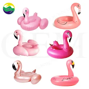 LC OEM Mainan Tiup Flamingo Apung Kolam Renang Floatie Ride On Besar Dapat Dipanjangkan Mainan