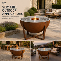 Barbecue en acier corten avec grille de cuisson amovible en acier inoxydable, taille personnalisée pour patio, jardin, usage extérieur
