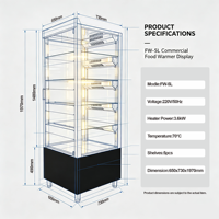Vitrine chauffante commerciale de comptoir pour aliments chauds, gâteaux, poulet, viande, pâtisserie – Machine de présentation chauffante